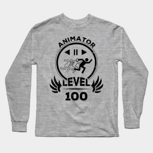 Level 100 Animator Animation Fan Gift Long Sleeve T-Shirt